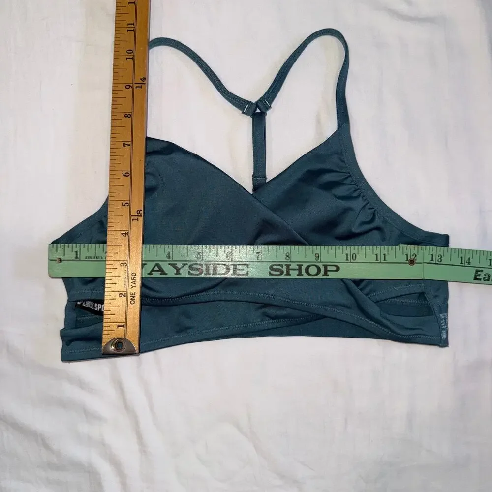 VS Pink Sport Teal Wrap Sports Bra Racerback Pilates Yoga Athliesure Medium